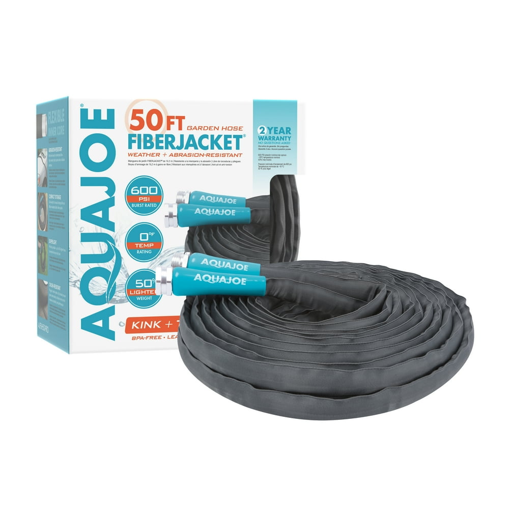 Aqua Joe AJFJH75PRO Ultra Flexible Kink Free Fiberjacket Garden Hose
