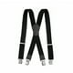 thumbnail image 1 of Tirantes negros para hombre, anchos, ajustables, elásticos extrafuertes, 4 clips en forma de X, 1 of 5