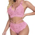 thumbnail image 1 of Conjunto de ropa interior para mujer, conjunto de sujetador y bragas de encaje, ropa interior con cordones, conjunto de ropa interior Sexy con abertura de encaje para mujer, 1 of 5