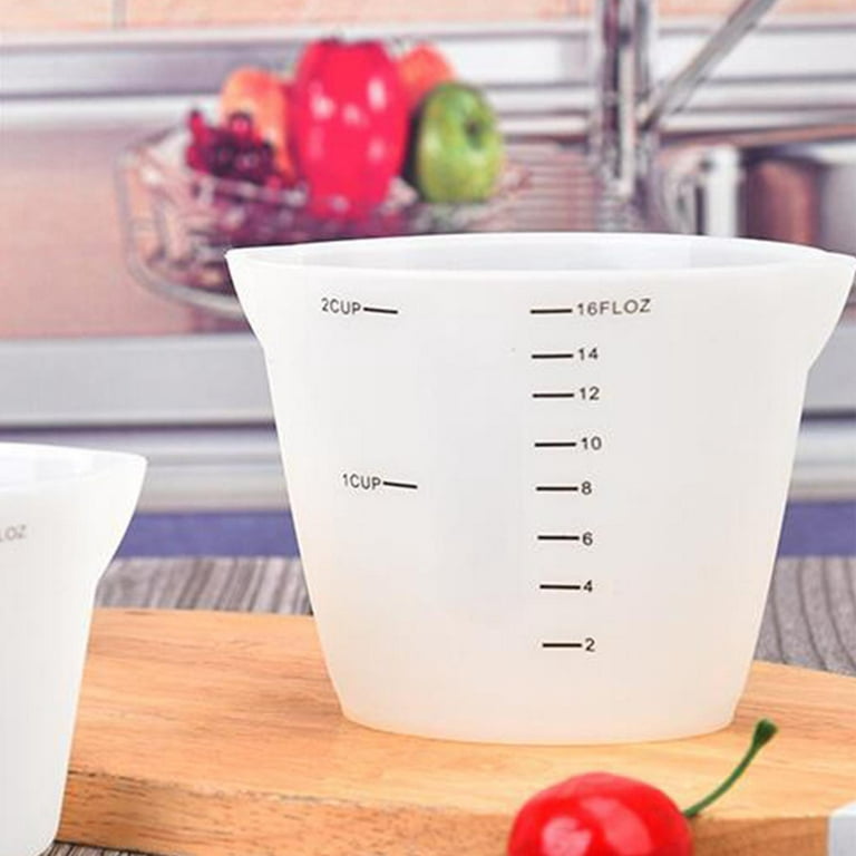 Measuring Cup, 500ml Silicone Measuring Cup, Multipurpose Flexible Silicone  Cups Mixing Cups for Cooking and Baking