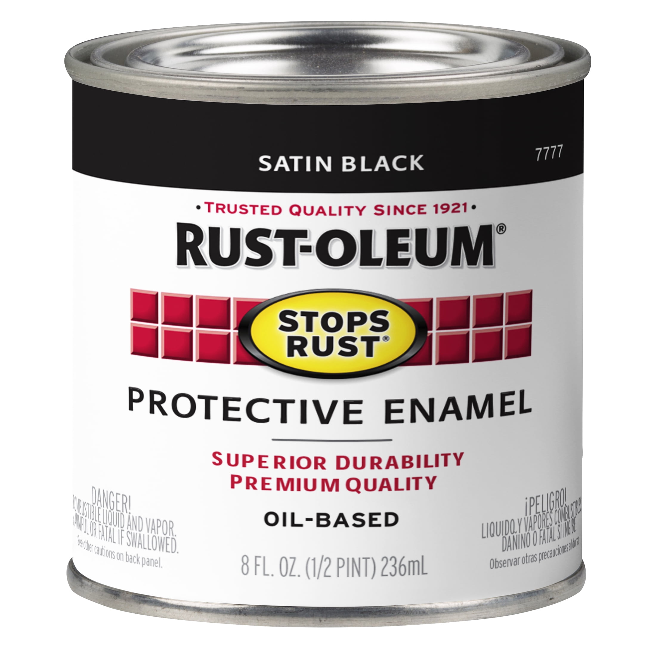 6 Pack, Black (Voc Exempt), Rust-Oleum Stops Rust Satin Protective Enamel- 7777730, 1/2 Pint