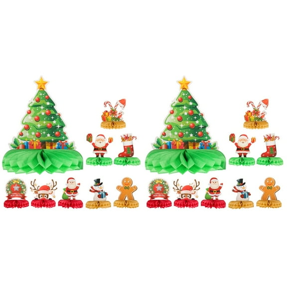Jiyike 18 pcs Christmas Honeycomb Centerpiece Party Table Decor Christmas Supplies