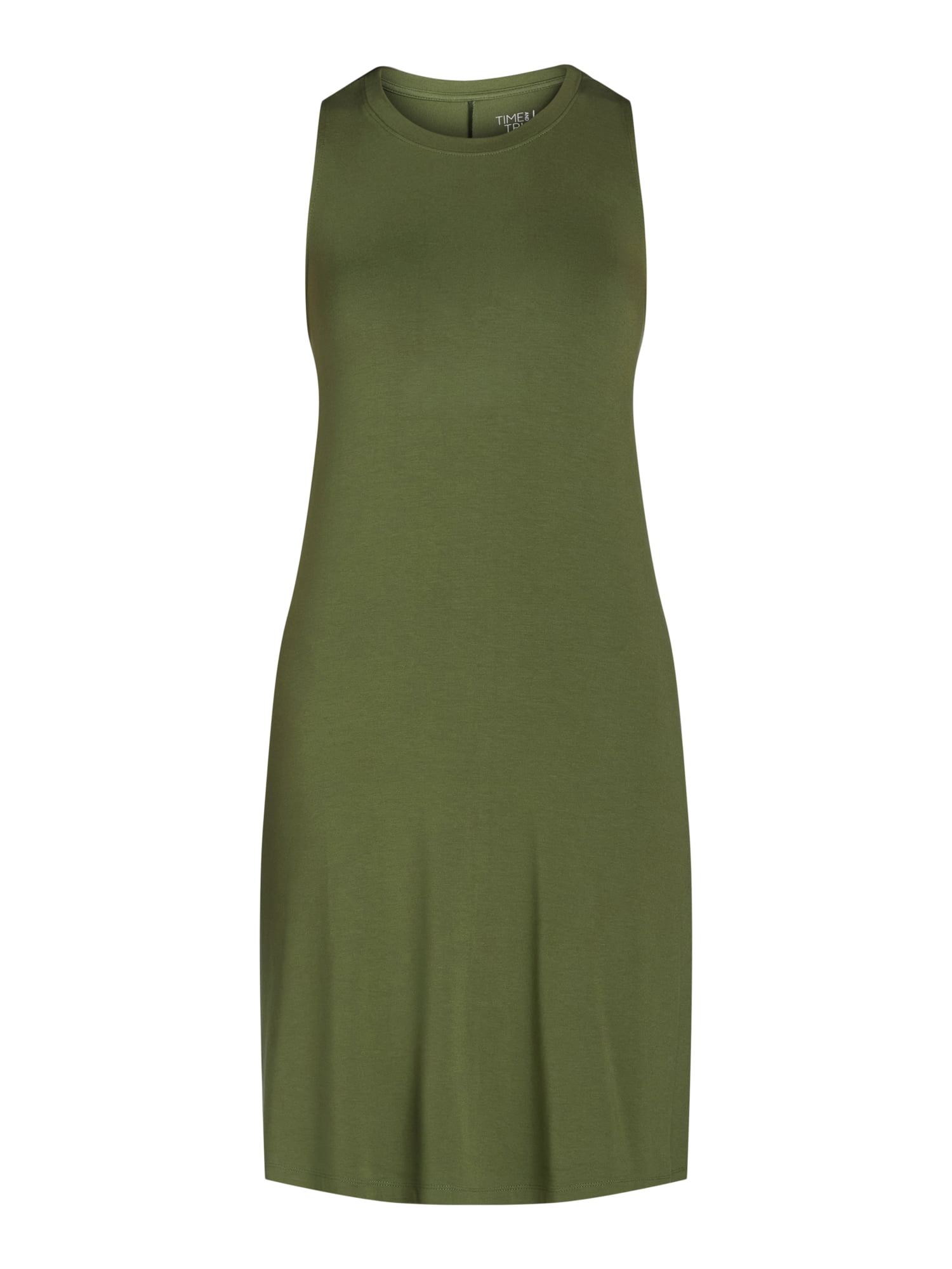 Time and Tru Women’s Sleeveless Knit Swing Dress, Sizes XS-XXXL