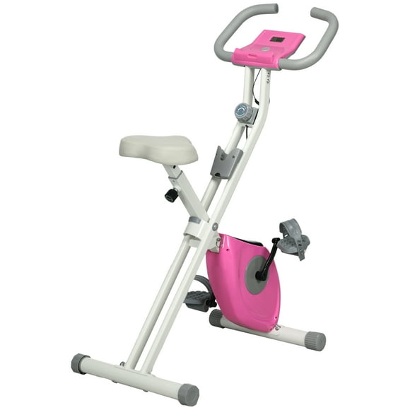 Soozier Foldable Exercise Bike with 8-Level Magnetic Resistance, Pink