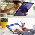 thumbnail image 5 of ELEHOLD Case for Apple iPad Pro 11 2022/2021/2020/2018/air4 10.9/air5,Soft TPU Rugged Durable Case with 360° Rotating Hand Strap & Foldable Hidden Stand & Pencil Holder,Purple, 5 of 11