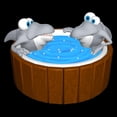 thumbnail image 3 of CafePress - Sharks In A Hot Tub Women's Dark Pajamas - Women's Short Sleeve Print T-Shirt and Pants Dark Cotton Pajama Set, 3 of 7