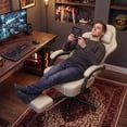 thumbnail image 3 of SOONTRANS Gaming Chair for Adults, Ergonomic Gamer Chair with Footrest and Massage Lumbar Cushion, High Back Swivel Comfortable Video Game Chair, Adjustable Height Computer Office Chair, Beige, 3 of 9