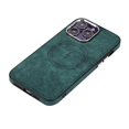 thumbnail image 2 of Feishell PU Leather Case for iPhone 13 Pro Max, Soft Silicone Drop Resistant Shockproof Magnetic Slim Fit Lightweight Case with Wireless Charging Magsafe Metal Lens Frame Protection Cover,Green, 2 of 5
