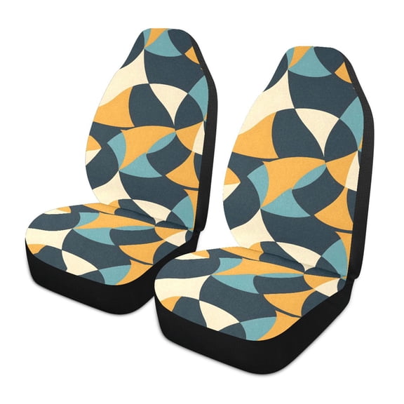 ALAZA Art Lines Car Seat Covers 2 PCs Universal Auto Front Seats Interior Protector