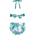 thumbnail image 2 of Trajes de baño con Cuello Halter para niña Trajes de baño de una Pieza con Recorte de Volante Hawaiano Verde 6 Años Verde 6 Años Xishao ropa, 2 of 2
