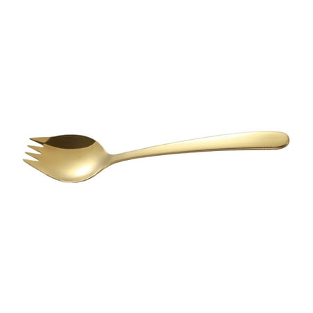 

LIJCC Stainless Steel Noodle Fork Stainless Steel Noodles Fork Double Purpose Instant Noodles Spoon Fork Gold Plated Color Eating Instant Noodles One Spoon Fork