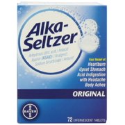 6 Pack - Alka-Seltzer Original Effervescent Tablets, 72 Tablets Each