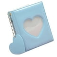 thumbnail image 1 of Álbum de fotos de bolsillo con tapa hueca en forma de corazón, bricolaje, compartimento único de 3 pulgadas, PVC, color puro, estilo simple, libro de imágenes azul, 1 of 10