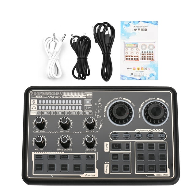 Bt SK600 Multi-function Digital Audio Mixer External Sound Card with BT Wireless Connection for Computer Smartphone Singing Recording Live Broadcast Gaming