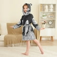 thumbnail image 4 of FORMRS Niños Bathrobe Unisex Hooded Robe Soft Plush Pajamas Sleepwear, Size 4-6T, Black Moon, 4 of 7