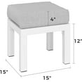 thumbnail image 2 of CozyHom Set of 2 Assembled Patio Outdoor Ottomans, Modern Aluminum Footstool With Cushions, Metal Furniture For Balcony Garden Deck, White., 2 of 4