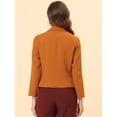 thumbnail image 4 of INSPIRE CHIC Chaqueta abierta de la chaqueta del traje de la cosecha del trabajo de la oficina del frente de las mujeres Caramelo-Sólido XL, 4 of 6