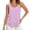 Pink, variant on Casual Slub Knit Vest Sleeveless Summer Basic Camisole Soft Comfortable Layering Tank Band Top Women Shirt with Strings