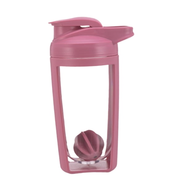 Botella mezcladora Vasos mezcladores Multifuncionales Fácil de limpiar con bola mezcladora Botella de agua para batidos de fitness Entrenamiento Leche Rosa