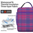 thumbnail image 2 of Plaid Insulated Lunch Bag Box Men Reusable Lunch Bag Lightweight Cooler Tote Bag Picnic Beach, 2 of 6