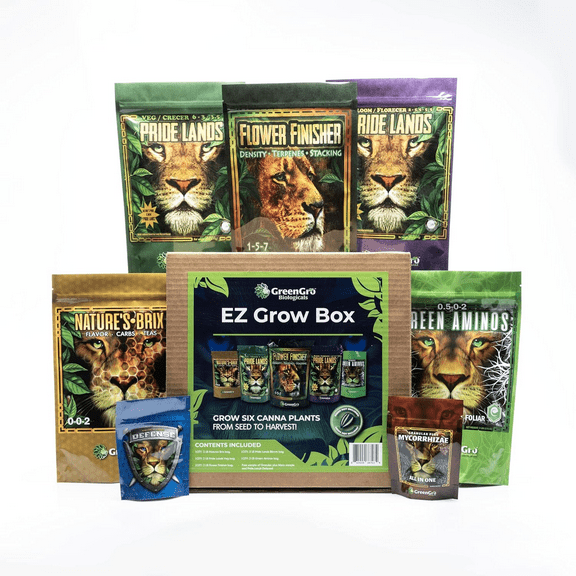 EZ Grow Box - Set of Premium Organic Plant Fertilizers for Maximum Care & Nutrition - 1 Box by GreenGro Biologicals