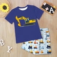 thumbnail image 2 of Toddler Boy Outfits Baby Boys Clothes Sets Children's Spring Summer Tractor Printed Sleeveless Casual 18-24 Months 2t 3t 4t 5t 6t T shirt + Drawstring Short Pants Tee & Shorts Set Two Pieces, 2 of 5