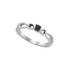 Diamond Princess Sterling Silver Womens Round Black Color Enhanced Diamond Solitaire Promise Ring 1/10 Cttw