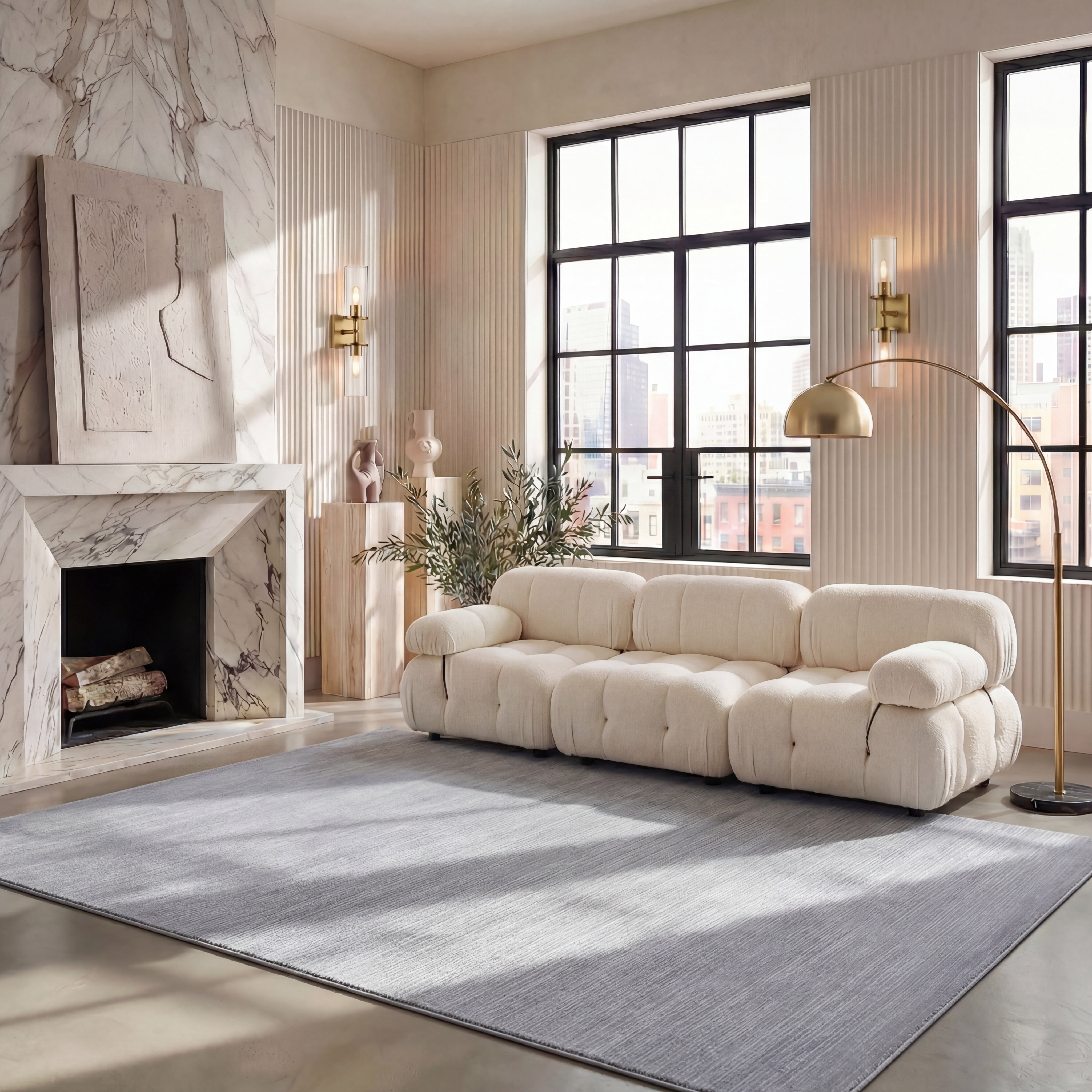 SAFAVIEH Vision Adrasteia Overdyed Solid Area Rug, Silver, 9' x 12' - Large - Modern Design, Silver, Non-Shedding & Easy Cleaning, Ideal for Living Room, Bedroom, Dining Space