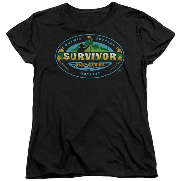 Trevco Survivor-All Stars - Short Sleeve Womens Tee - Black- Small