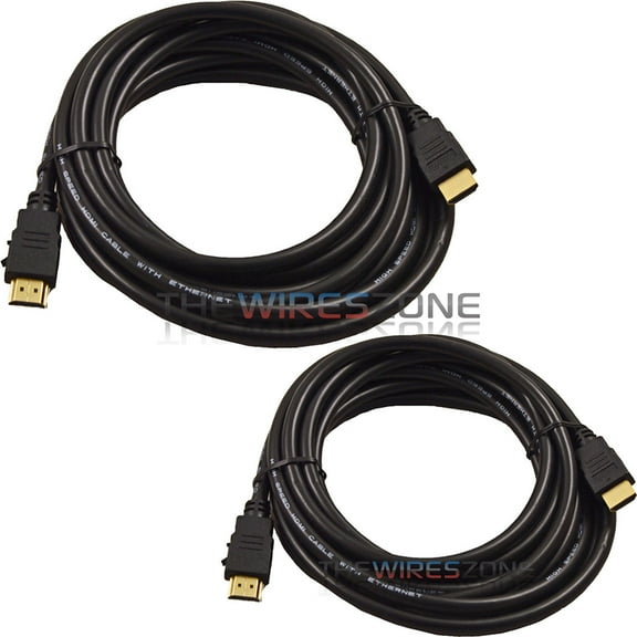 Male HDMI to HDMI 14ft AV Cable w/ Ethernet for HDTV DVD PC 1080p 1080i 4K 2/pk