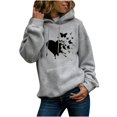 thumbnail image 1 of Autumn Winter Ladies Long-Sleeved Pullover Print Round Neck Hooded Sweatshirt, 1 of 5