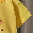 thumbnail image 7 of Xudanell Toddler Boys Girls Cute Bunny Short Sleeve Crew Neck Shirt Top Kids Easter Outfits (Yellow, 8-12 Months), 7 of 7