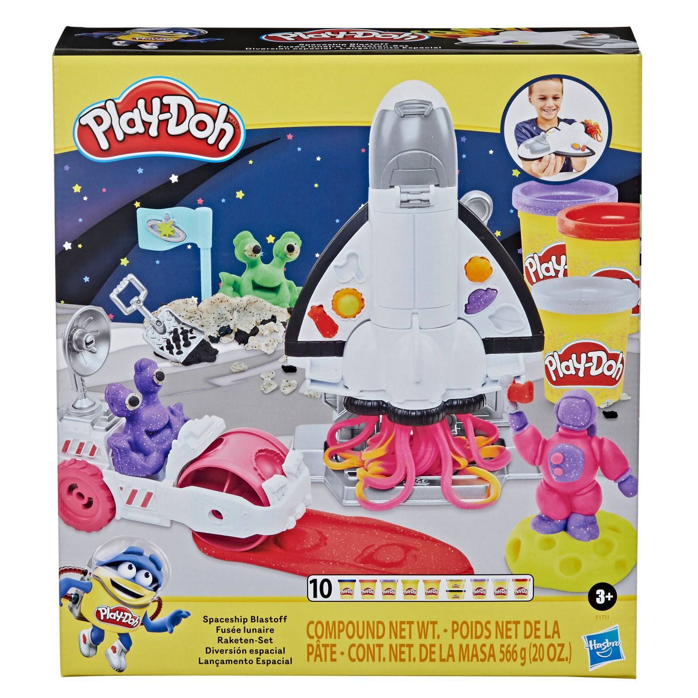 Kids Children's 2-in-1 Rocket Money Box and Play Dough Set Gift For Little Ones 