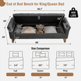thumbnail image 6 of Aemeios 66"W Teddy Tufted Storage Bench for Bedroom End of Bed with Gold Legs and Two Pillows, Dark Gray, 6 of 10