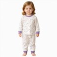 thumbnail image 3 of TOWED22 Baby Boy Football Outfit Waffle Knit Striped Long Sleeve Embroidered Round Neck Sweatshirt Pants Set Toddler Fall Clothes Size:0-3 M,Color:Purple, 3 of 7