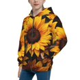 thumbnail image 2 of Kdxio Vibrant Sunflower Blooms Pattern Kids Boys Girls Zip Up Hoodie 3D Printed Hooded Sweatshirt Hoody Coat with Pocket 7-12 Y-Small, 2 of 6