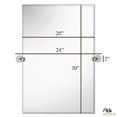 thumbnail image 4 of Hamilton Hills 20 "x 30" Moderne Grand Miroir Mural Pivot avec Ancres Murales Chromées Poli Miroir Rectangulaire Argent Soutenu Réglable Déplacer & Inclinable Miroir Mural Chambre à Coucher, Ou Salle de Bains en Miroir, 4 of 5