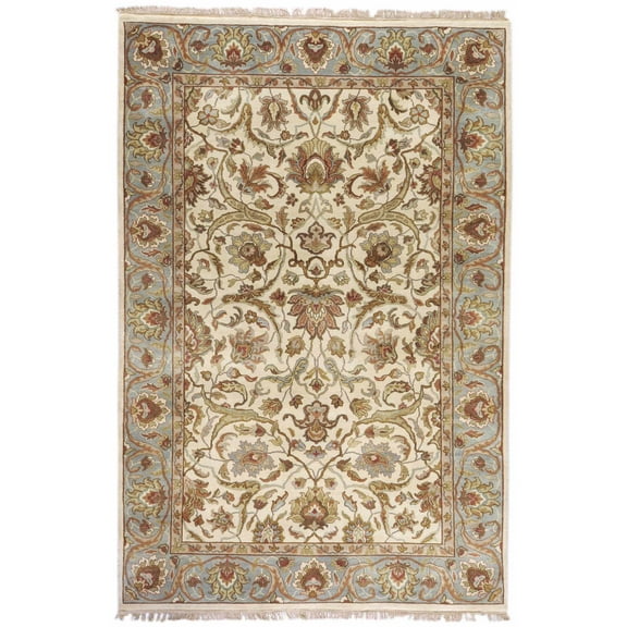 BoutiqueRugs Baylis Traditional Area Rug - Brick Red, Dark Red, Ice Blue - 5'6" x 8'6"