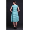 thumbnail image 3 of Bimba Robe d'Été Sans Manches à Col Rond pour Femmes, Bleu, à Imprimé Floral en Blocs, Tenue Décontractée - Très Petit, 3 of 6