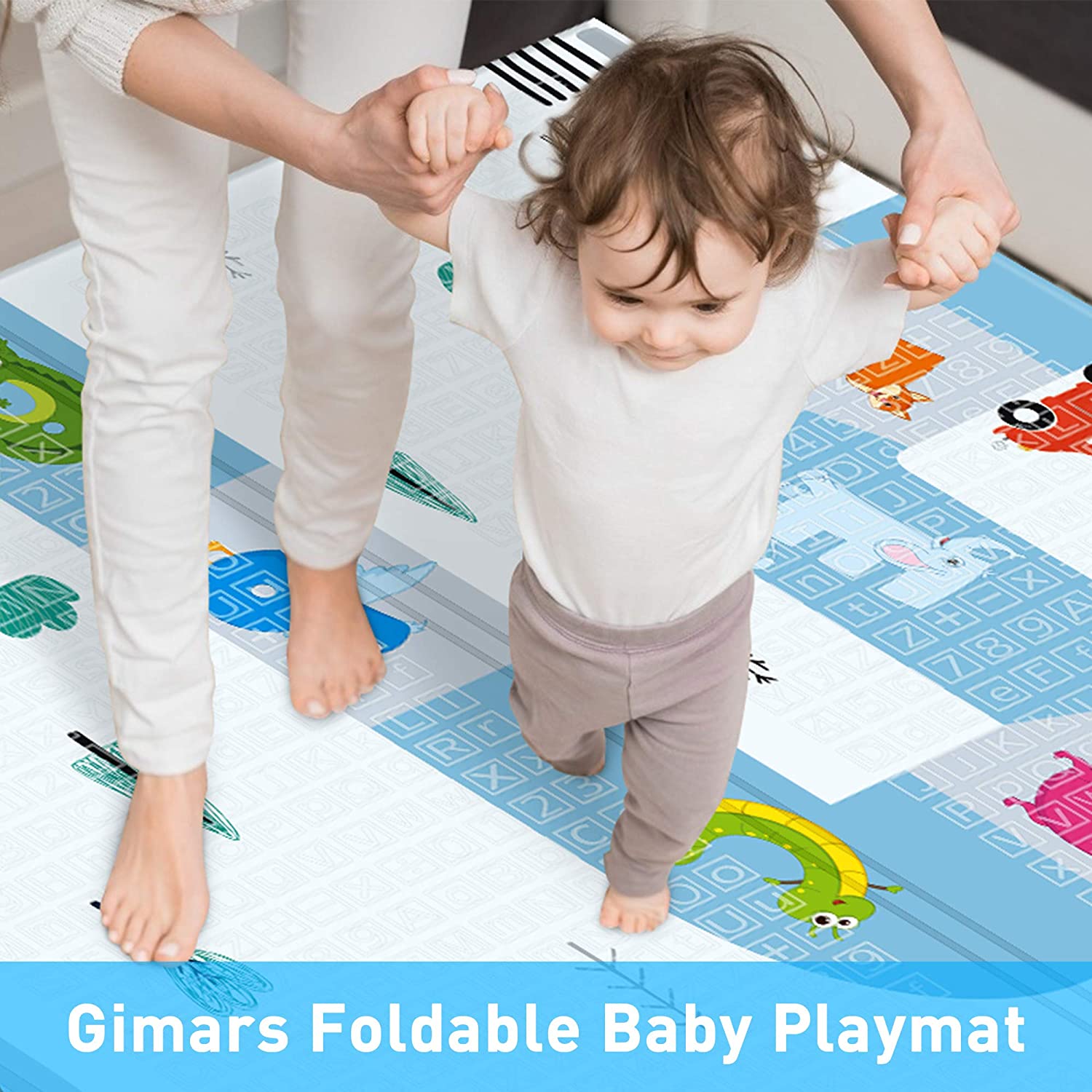 Campomy Xl Bpa Free 0 6 In Reversible Foldable Baby Play Mat Waterproof Thick Foam Floor Baby Crawling Mat Portable Baby Playmat For Infants Toddler Kids Indoor Outdoor Use 79 X71x0 6inch Walmart Com