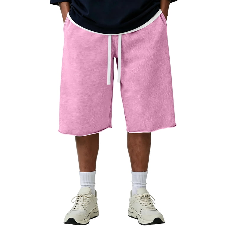 2026 Men's Baggy Sweat Shorts Lightweight Under Knee Casual