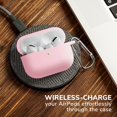 thumbnail image 4 of Blaspins AirPods Pro Case Red, Premium Soft Silicone Skin Case Cover Protective Case Keychain Support Wireless Charging [Compatible with Airpods Pro] IBAOLEA Red Pink, 4 of 6