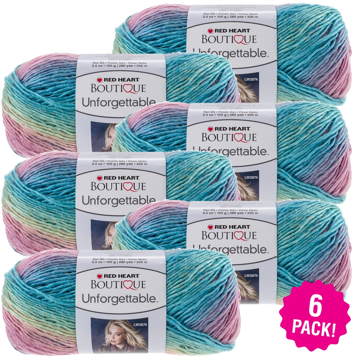 Red Heart Boutique Yarn Candied, Multipack of 6