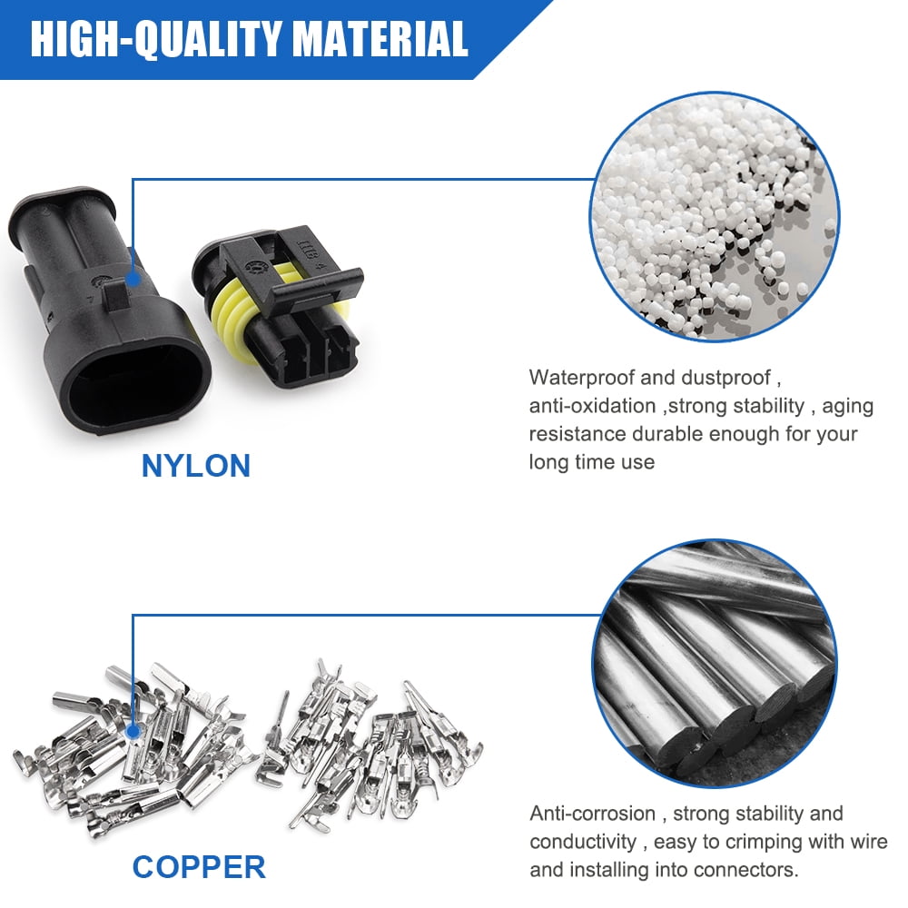 JRready 1004Pcs Waterproof Automotive Electrical Connector Terminals Kit with terminals pin Removal Tool