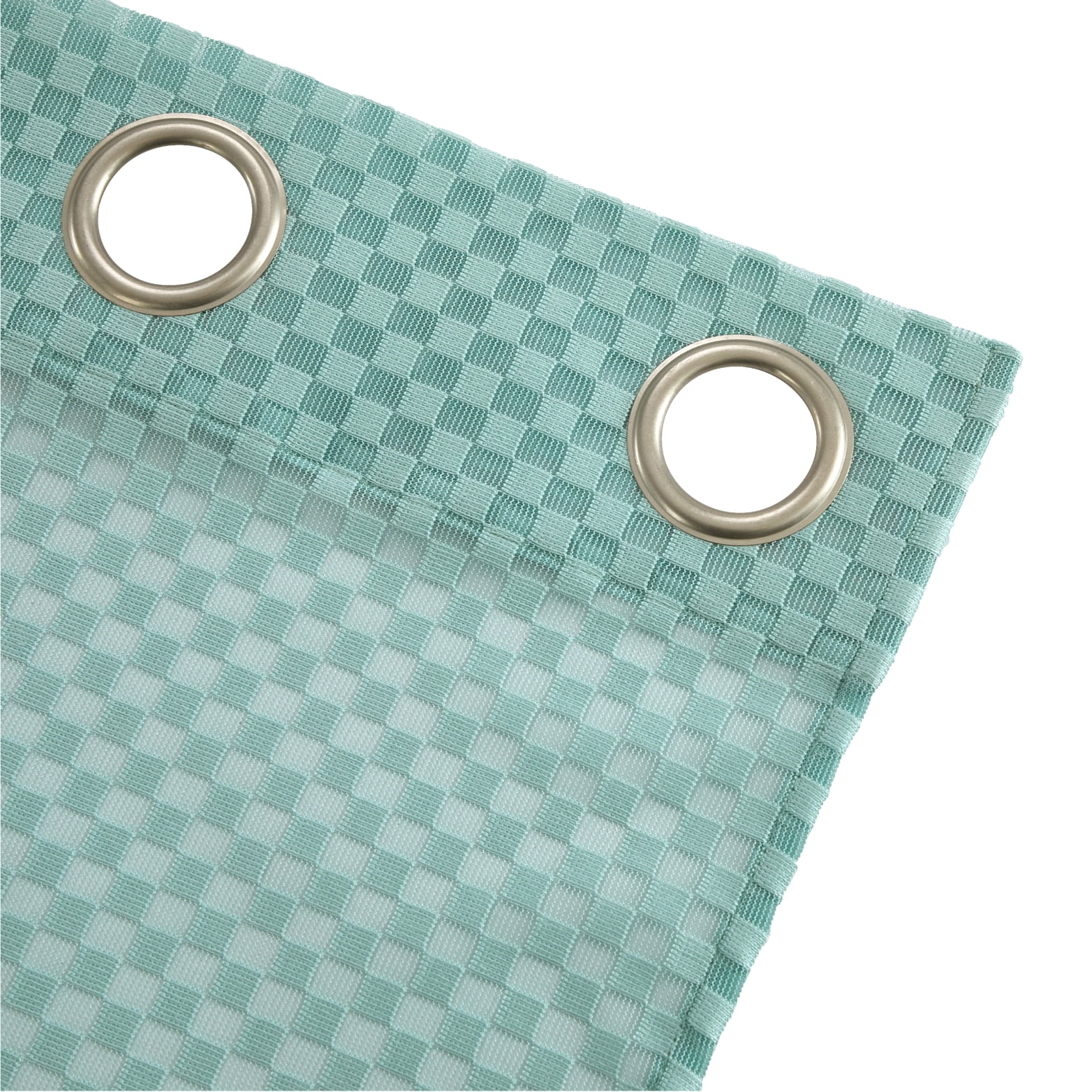 Urban Shop 38" x 84" Sheer Light-Filtering Single Curtain Panel, Aqua Colorblock