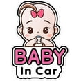 thumbnail image 1 of 2 Pcs Baby in Car Stickers Sign and Decal for Girl, Baby Car Sticker, Removable Safety Sticker Notice Board, Cute Baby Window Car Sticker, on Board Stickers (Girl Style), 1 of 5