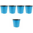 thumbnail image 6 of 5pcs Round Bucket Thicken Plastic Flower Pots Tree Growing Bucket Garden Balcony Planters Pot (Blue, 5 Gallons Capacity), 6 of 6