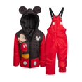 thumbnail image 1 of Disney - Juego de traje de nieve para niños pequeños, 2 piezas Toy Story Mickey Mouse Cars aislado, chamarra de invierno y overol de esquí para niños, negro, 1 of 7