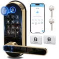 thumbnail image 1 of Cerradura inteligente con teclado de entrada sin llave: cerradura de puerta digital con código de acceso, manija de puerta electrónica, perilla de puerta biométrica para puerta de entrada, puerta de d, 1 of 5