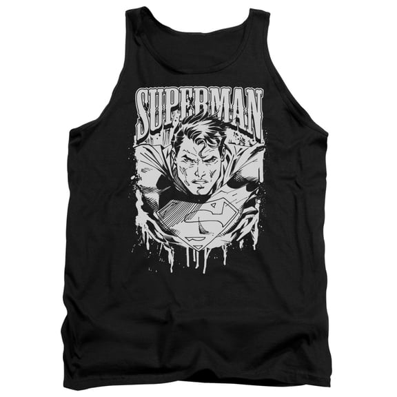 Superman Super Metal Adult Tank Top Black